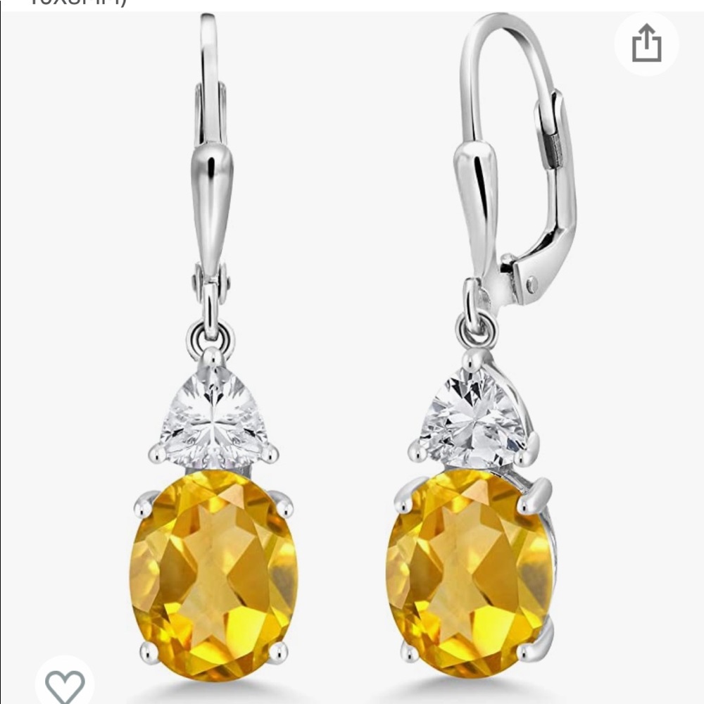 Yellow Citrine dangle earrings. ✨